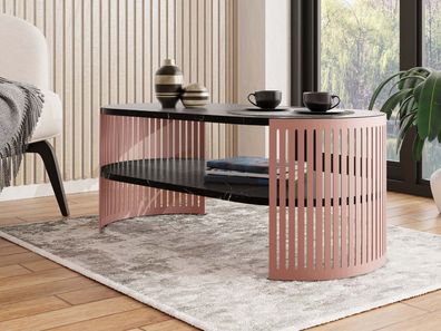 Couchtisch oval Fikoli Ember I Sofatisch Modern Design Wohnzimmer Kaffeetisch