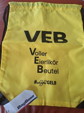 Beutel, Rucksack mit Aufschrift gelb 33x 43cm