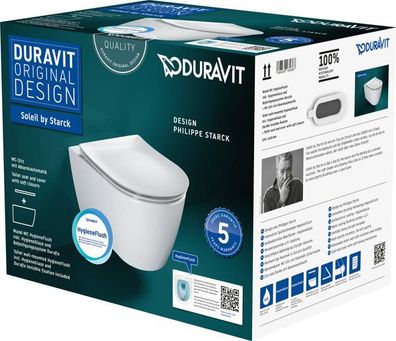 Duravit Soleil by Starck Wand-WC Set, verdeckte Befestigung,