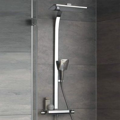 HSK Shower-Set AquaTray Thermostat, mit Ablage: Glas weiß,