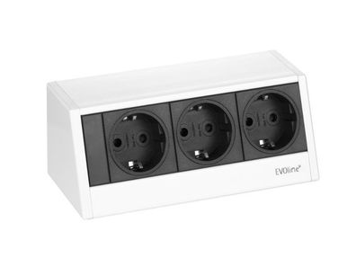 EVOline R-Dock small Tischanschlussfeld 3-fach Steckdose, weiß