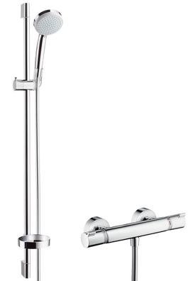 hansgrohe Croma 100 Brausesystem Aufputz Vario mit Ecostat