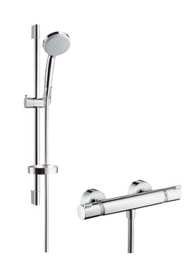 hansgrohe Croma 100 Brausesystem Aufputz Vario mit Ecostat