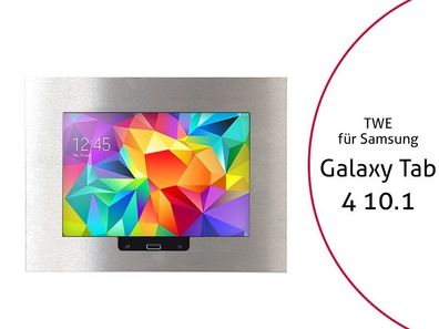 TabLines TWE006E Tablet Wandeinbau für Samsung Tab 4 10.1 HB, Edelstahl