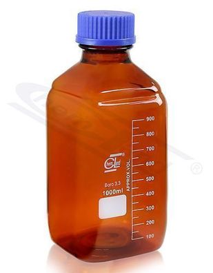 Flasche für Spender und Büretten 1000ml GL 45 quadratisch