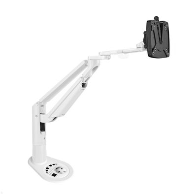 Novus Clu Plus C Monitorhalter mit Einbausteckdose USB-Charger A/C, weiß