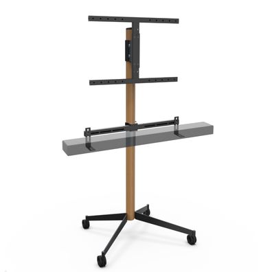 Erard KANA 1600XXL mobiler TV Ständer mit Soundbarhalter 40-80 Zoll, Eiche hell