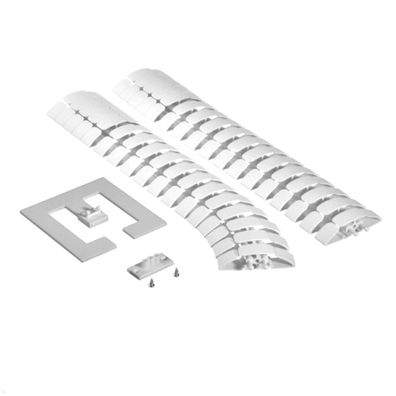 TecLines TKS004W Kabelschlange Set 75 cm mit Bodenplatte und Tischbefestigung, w