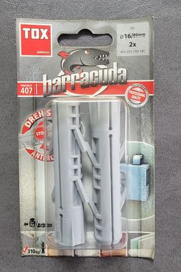 TOX Spreizdübel Barracuda 16x80 mm, 013700141, grau. 2Stk