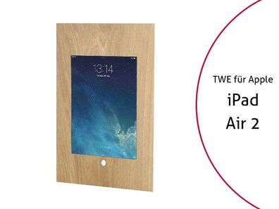 TabLines TWE054O Tablet Wandeinbau für Apple iPad Air 2 HB, Eiche