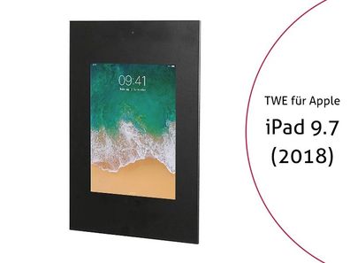 TabLines TWE064B Tablet Wandeinbau für Apple iPad 9.7 (2018), DS, schwarz