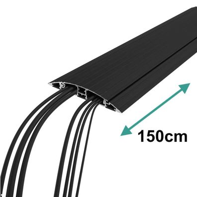 Dataflex Addit Kabelbrücke aufklappbar gerade 150 cm (31.423), schwarz