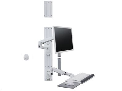 Ergotron LX Wandhalterung mit Monitor u. Tastatur Halterung, weiß (45-551-216)