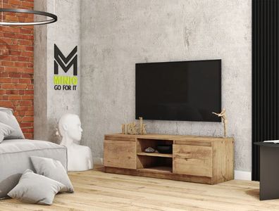 TV-Ständer 120x38 Akram für TVs bis zu 55" Kastanien TV-Lowboard TV-Schrank NEU