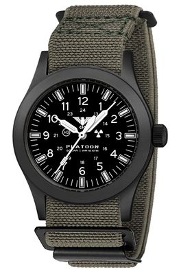 KHS Herrenuhr Platoon Solar Flex-Textilband Grau Plabssf. DFSGO