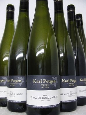 6 FL 2024 Grauburgunder trocken Weingut Karl Petgen Mosel Weißwein - neuer Jahrgang