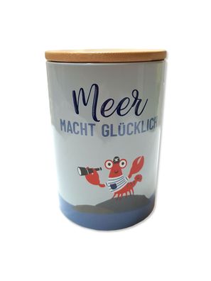 Maritime Vorratsdose mit Bambusdeckel, eer Macht Glücklich