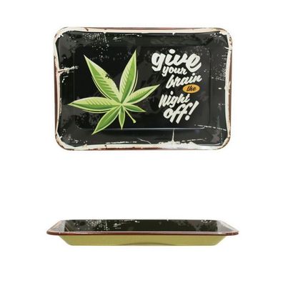 Drehtablett "BRAIN" 18 x 12,5 cm Rolling Tray Drehtablett Drehunterlage Stoner