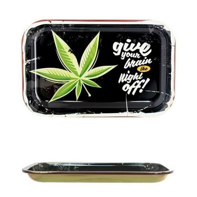 Drehtablett "BRAIN" 28,5 x 18,5 cm Rolling Tray Drehtablett Drehunterlage Stoner