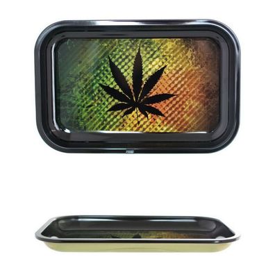 Drehtablett "DARK LEAF" 28,5 x 18,5 cm Rolling Tray Drehtablett Drehunterlage