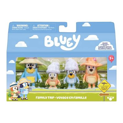 Moose Toys BLUEY Figuren 4-Pack - Familie Heeler auf Reisen