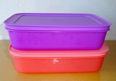 Tupperware® * * Eiskristall Gefrierbehälter (2) á 1,0 l * * Lila + Koralle