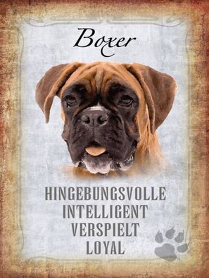 vianmo Holzschild 30x40cm Boxer Hund intelligent Deko Geschenk