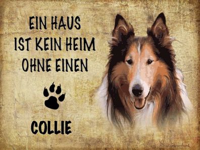 vianmo Holzschild 40x30cm Collie Hund Deko Geschenk