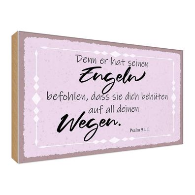 vianmo Holzschild 40x30cm er hat seinen Engeln befohlen Deko Geschenk