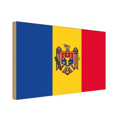 vianmo Holzschild 40x30cm Flagge Moldau Deko Geschenk