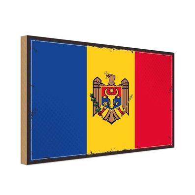 vianmo Holzschild 40x30cm Flagge Moldau Deko Geschenk