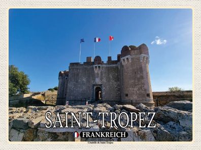 vianmo Holzschild 40x30cm Saint-Tropez Frankreich Citadelle Deko Geschenk