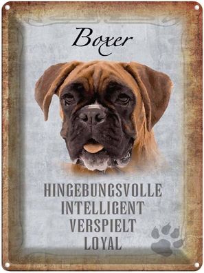 vianmo Blechschild 30x40cm Boxer Hund intelligent Deko Geschenk