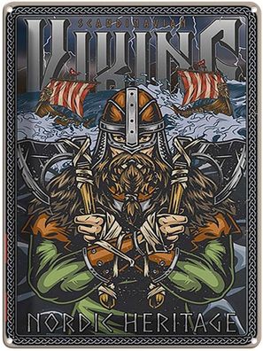 vianmo Blechschild 30x40cm Scandinavian Viking Veritage Deko Geschenk