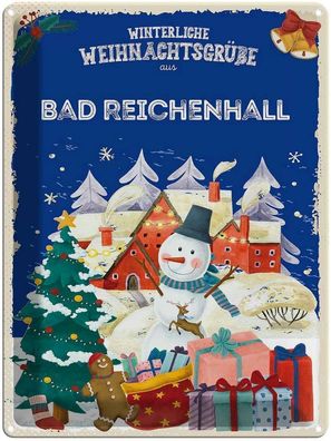 vianmo Blechschild 30x40cm Weihnachtsgrüße Bad Reichenhall Deko Geschenk