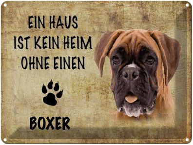 vianmo Blechschild 40x30cm Boxer Hund ohne kein Heim Deko Geschenk