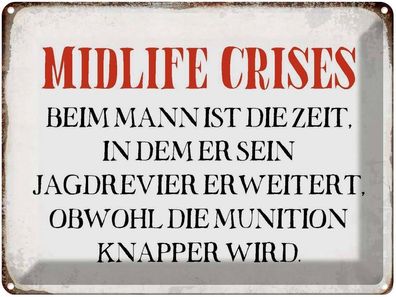 vianmo Blechschild 40x30cm Midlife Crises Beim Mann Retro Deko Geschenk