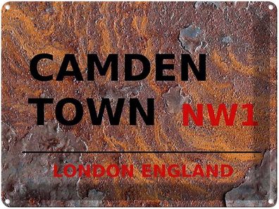 vianmo Blechschild 40x30cm London Camden Town Nw1 England Deko Geschenk