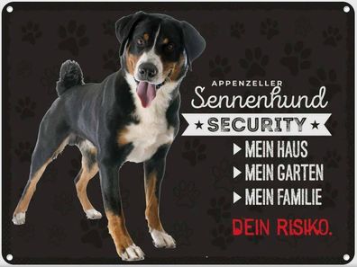 vianmo Blechschild 40x30cm Sennenhund Security Mein Haus Deko Geschenk