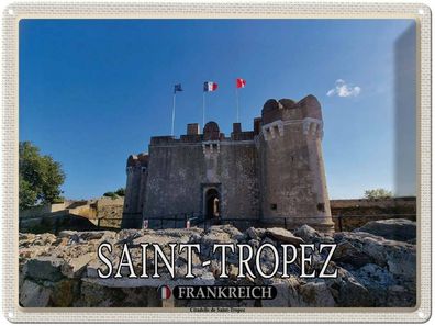 vianmo Blechschild 40x30cm Saint-Tropez Frankreich Citadelle Deko Geschenk