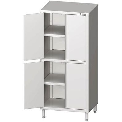 Hochschrank mit Flügeltüren, 800x600x1800 mm, mit zwei Schrankräumen, verschweißt