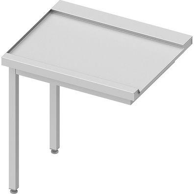 Ablauftisch ECO auf zwei Beinen 1000x670x870 mm, Anbauseite links, mit Aufkantung,