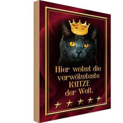 vianmo Holzschild 20x30cm Hier Wohnt Katze Der Welt Deko Geschenk