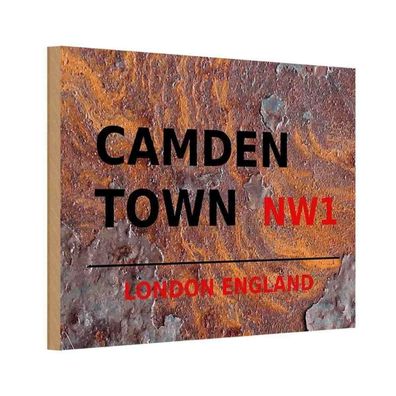 vianmo Holzschild 18x12cm England Camden Town NW1 Deko Geschenk