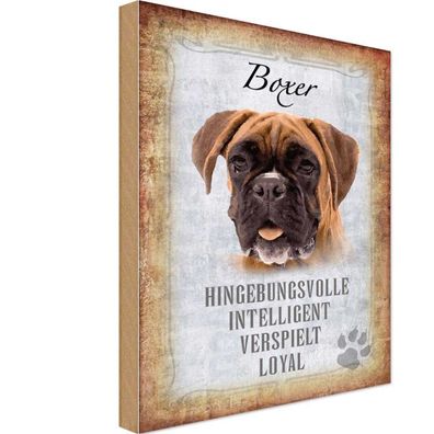 vianmo Holzschild 20x30cm Boxer Hund intelligent Deko Geschenk