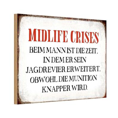 vianmo Holzschild 30x20cm Midlife Crises Beim Mann Deko Geschenk