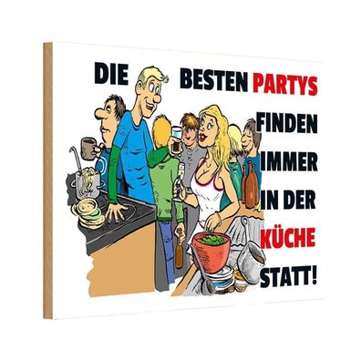 vianmo Holzschild 30x20cm Besten Parties in der Küche Deko Geschenk