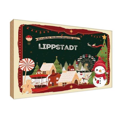 vianmo Holzschild 30x20cm Weihnachten Lippstadt Deko Geschenk