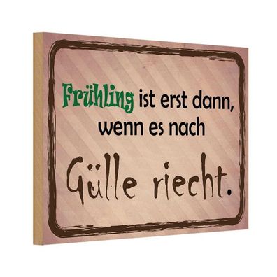 vianmo Holzschild 30x20cm Frühling ist wenn Gülle riecht Deko Geschenk