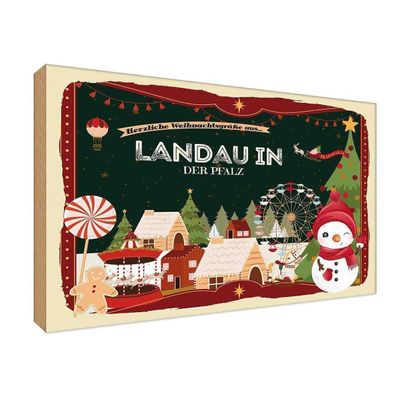 vianmo Holzschild 30x20cm Weihnachten Landau In Der Pfalz Deko Geschenk